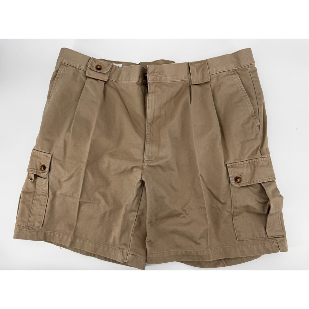 Orvis Safari‎ Cargo Shorts 46 Mens Tan Pleated Casual Multi pocket Outback New